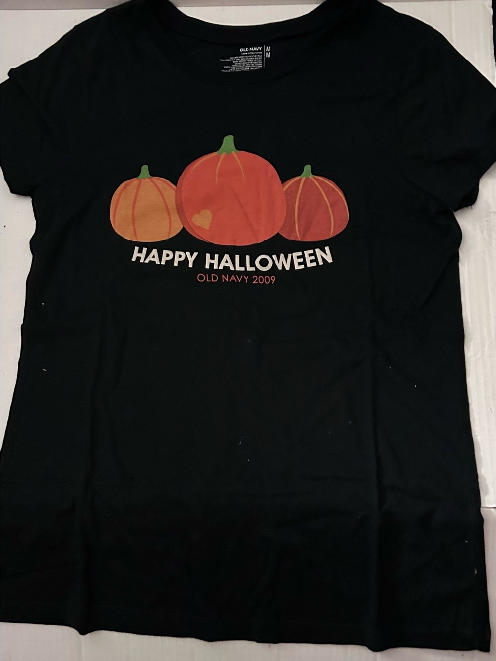 Old Navy Black Kids Halloween Pumpkin Graphic Tee 2009 size M
